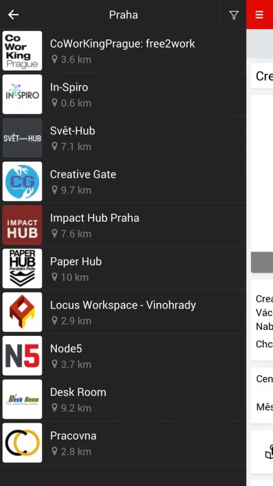 Tangkapan layar Coworking v Česku