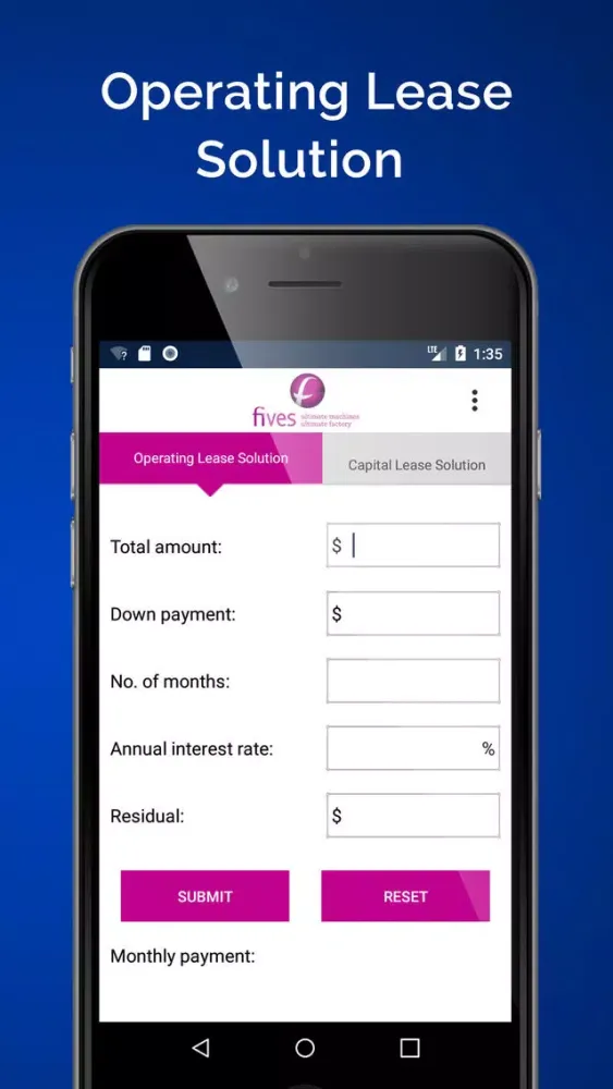 Captures d'écran de Lease Calculator - Fives