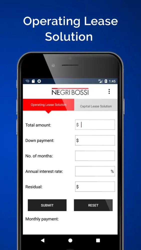 Lease Calculator - Negri Bossi Ekran Görüntüleri