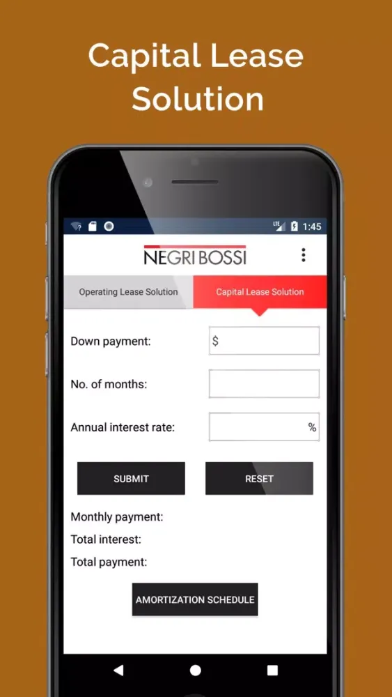 Lease Calculator - Negri Bossi Ekran Görüntüleri
