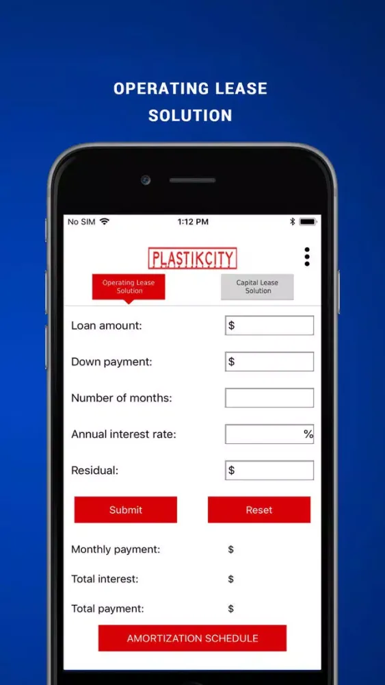 Lease Calculator - PLASTIKCITY Ekran Görüntüleri