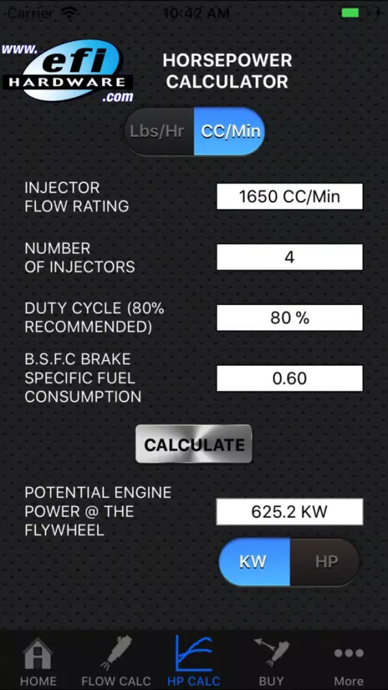 Capturas de pantalla de Injector Flow Calculator