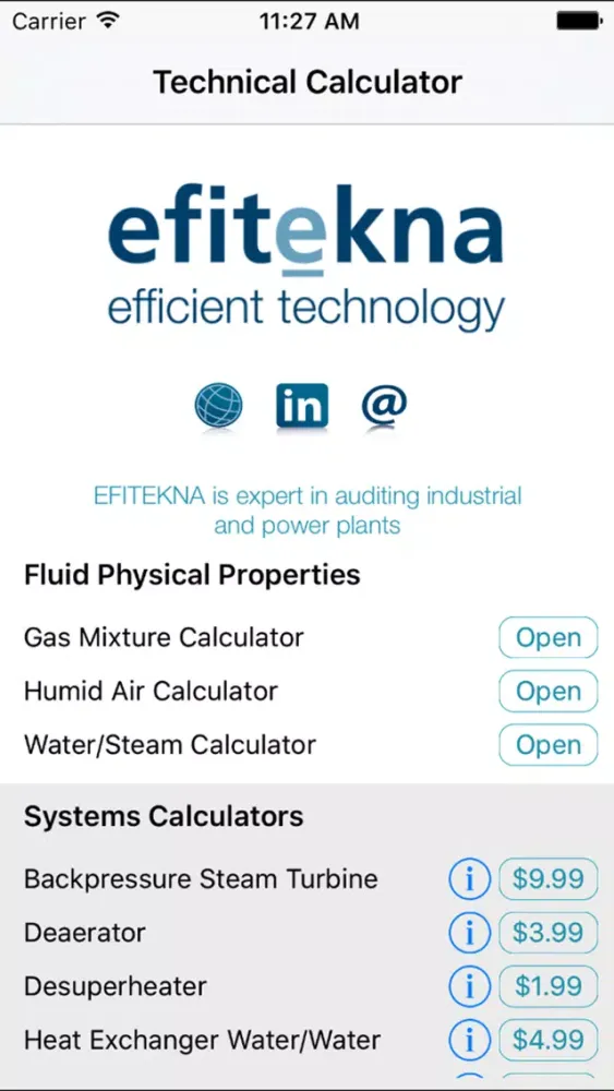Скриншоты efitekna - thermodynamics app
