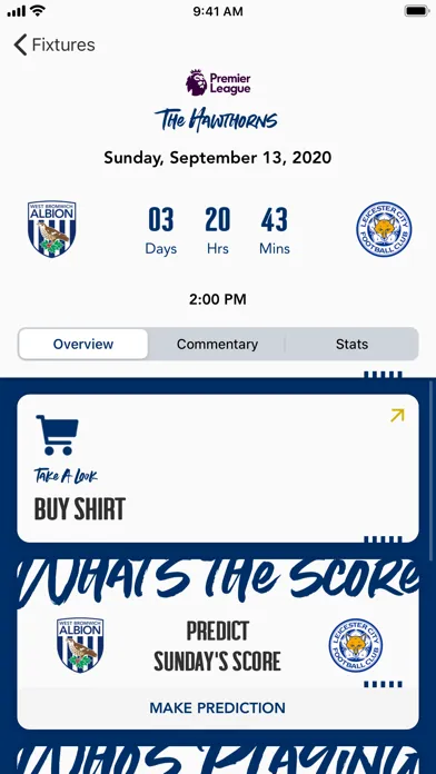 Ảnh chụp màn hình của West Bromwich Albion