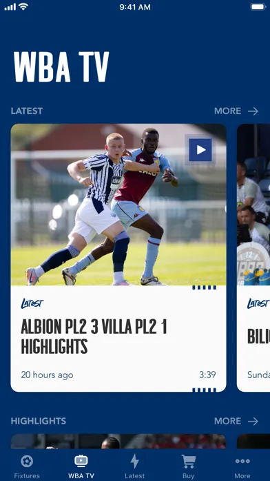 Ảnh chụp màn hình của West Bromwich Albion