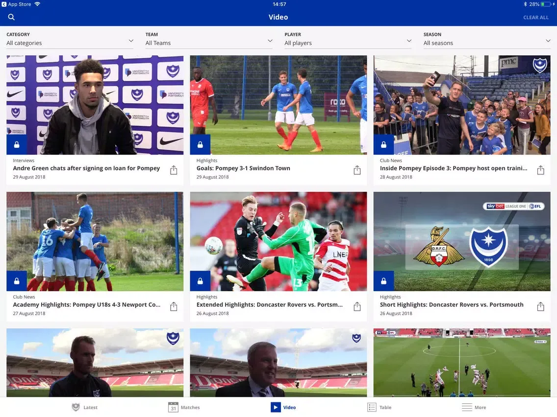 Portsmouth Official App iPad  Screenshots