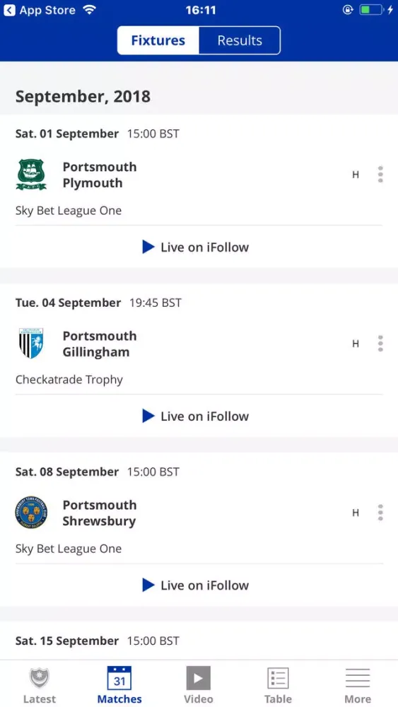 Portsmouth Official App Screenshots