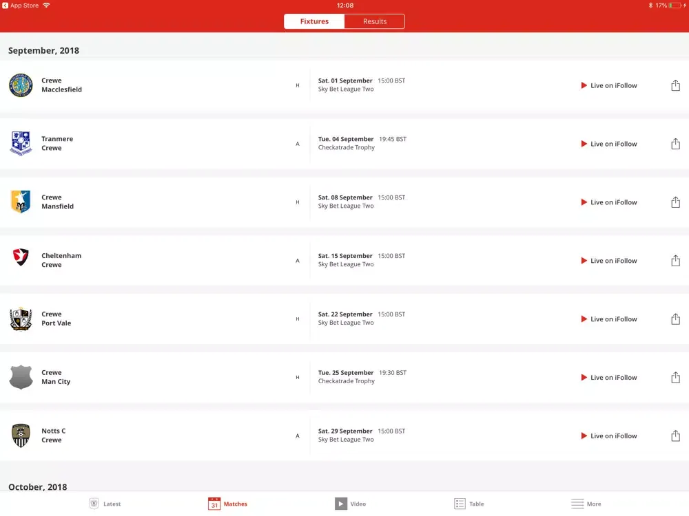 Crewe Alexandra Official App iPad 應用截圖