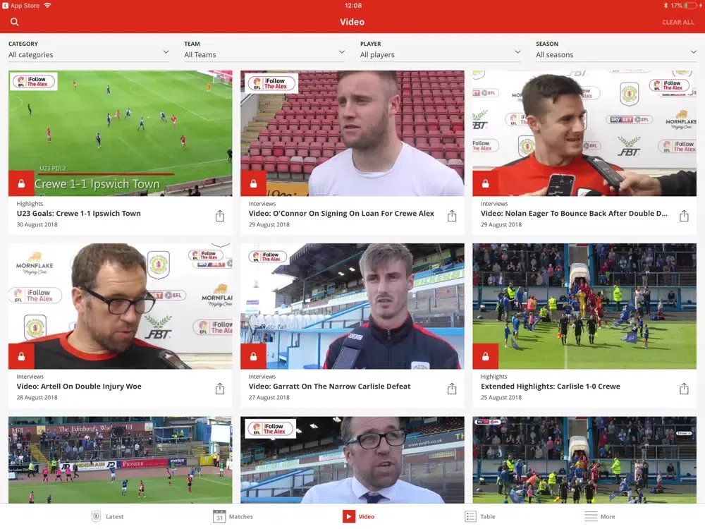 Crewe Alexandra Official App iPad 應用截圖