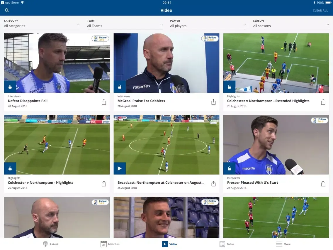 تصاویر Colchester United Official App iPad 