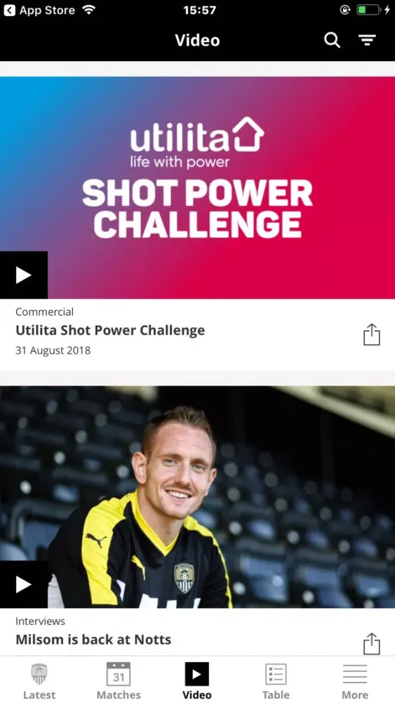 Notts County Official App سکرین شاٹس