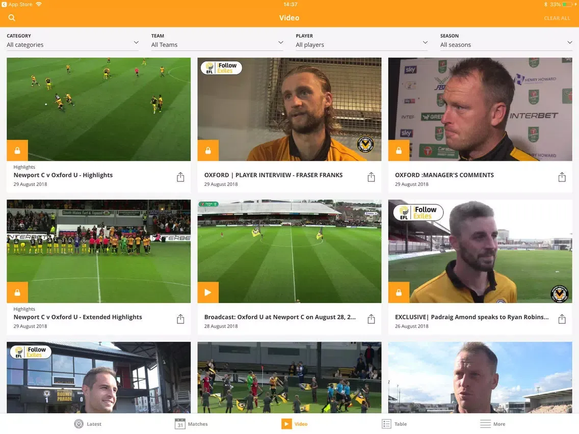 Скриншоты Newport County Official App iPad 
