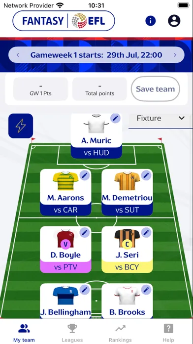 Fantasy EFL Official Screenshots