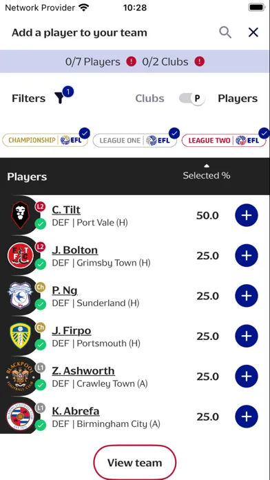 Fantasy EFL Official Screenshots