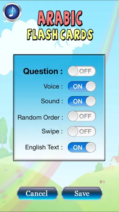 Capturas de tela do Arabic Baby Flash Cards