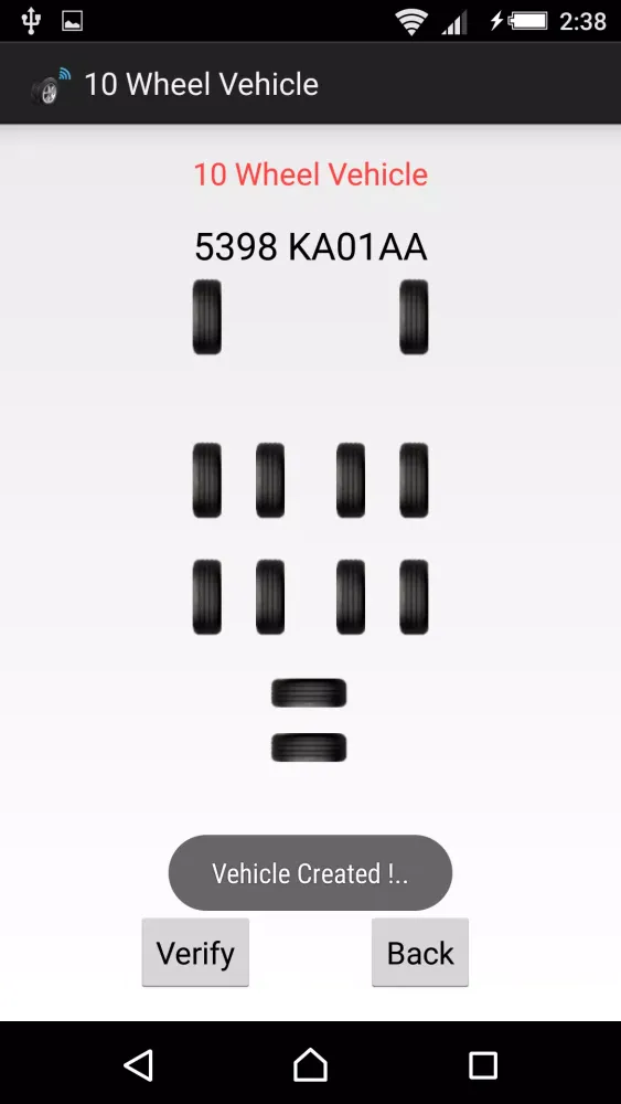 Tyre Inspection Screenshots