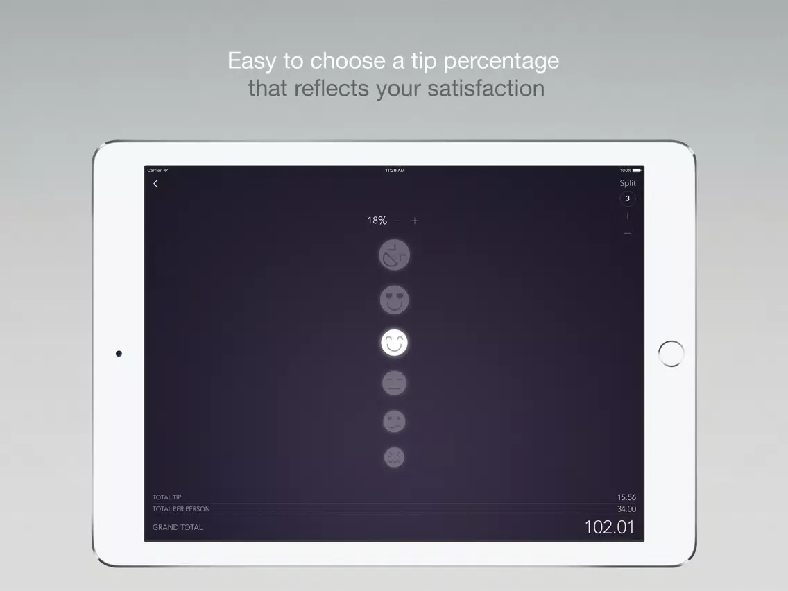 Satipsfy - Fun & Easy Tip Calculator iPad  স্ক্রিনশট