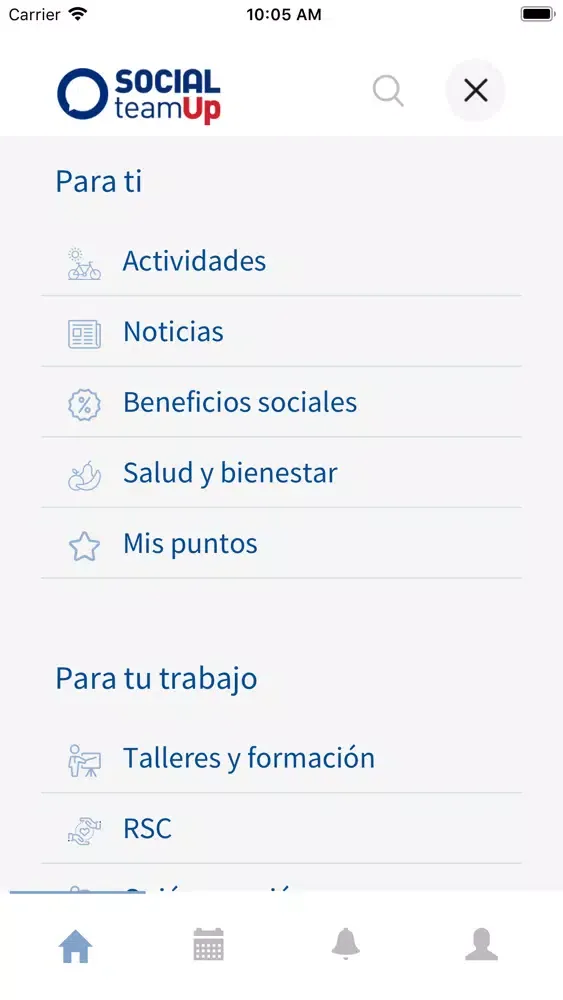 Capturas de tela do Social TeamUP