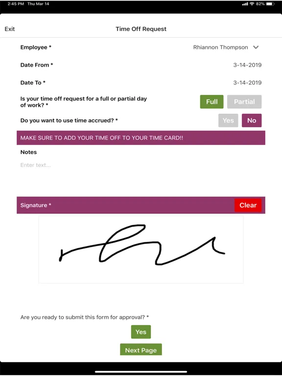 eForms Mobile iPad  Screenshots