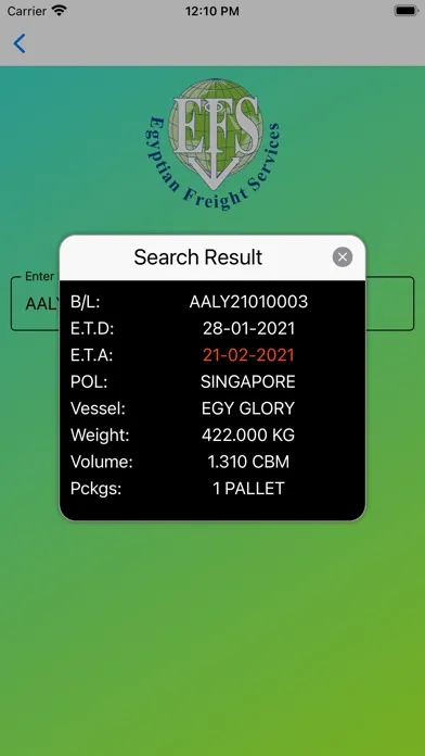 EFS Tracking Screenshots
