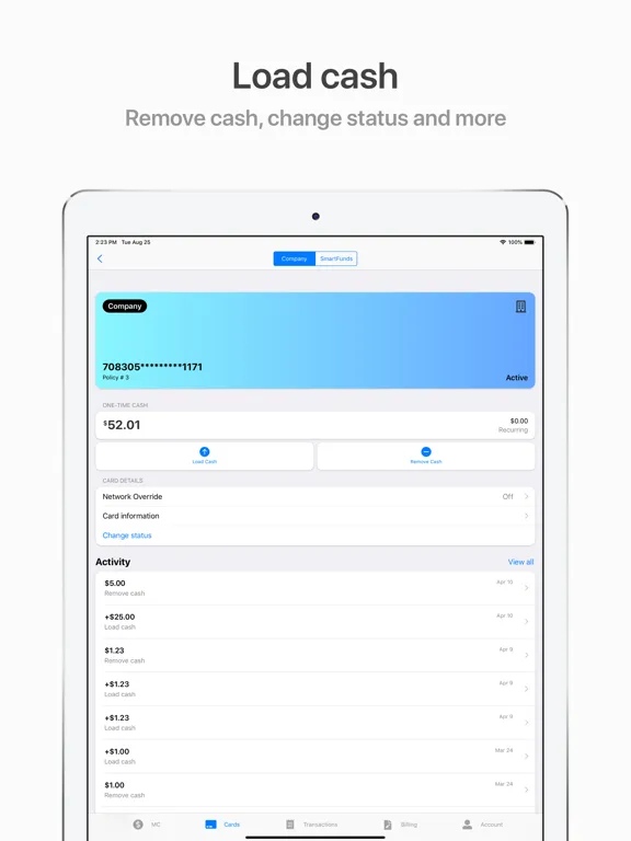 ภาพหน้าจอของ Fleet One CarrierControl iPad 