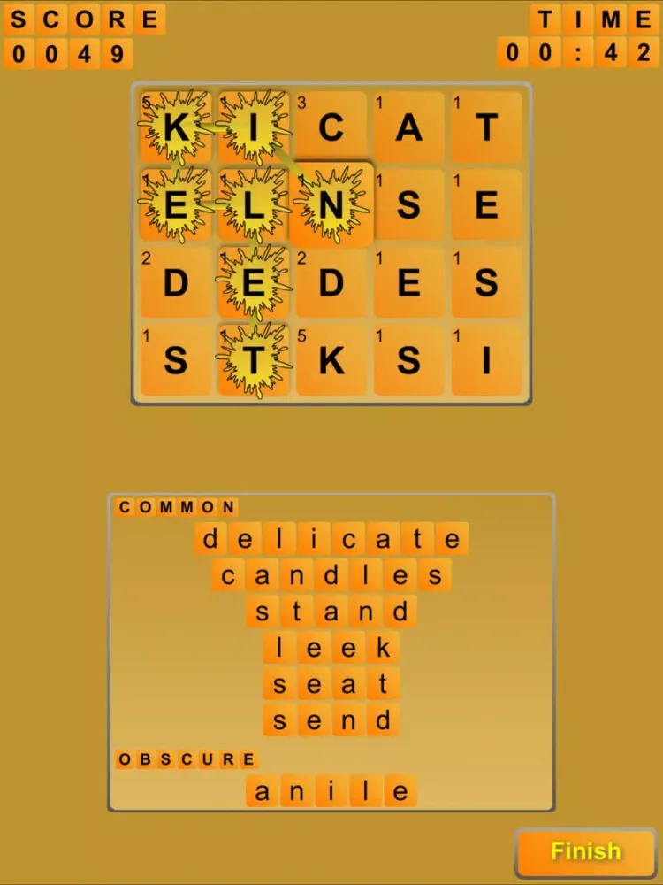Ảnh chụp màn hình của Word Tease Lite iPad 