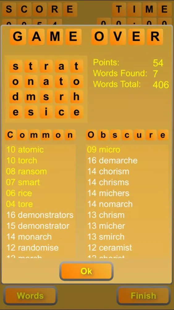 Ảnh chụp màn hình của Word Tease Lite