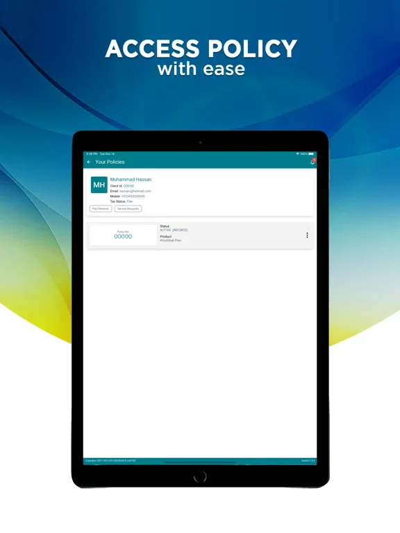 Ảnh chụp màn hình của EFU Life PlanIT iPad 