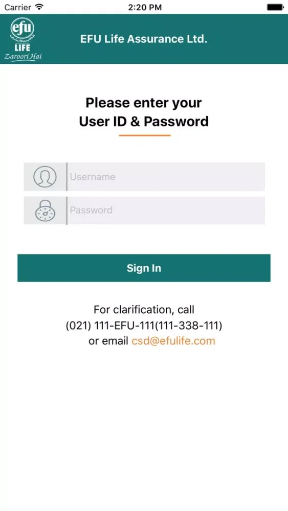 Capturas de tela do EFU Life Agent App