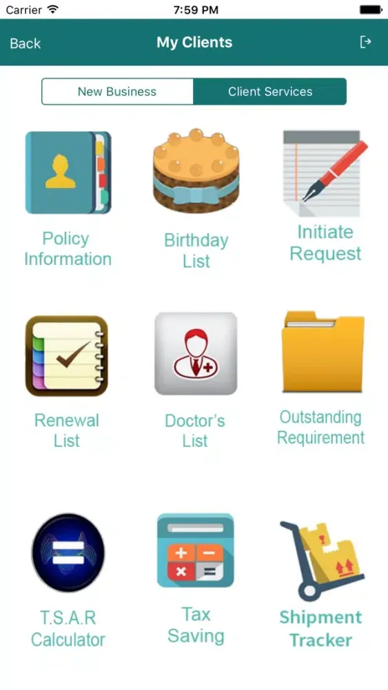 Capturas de tela do EFU Life Agent App