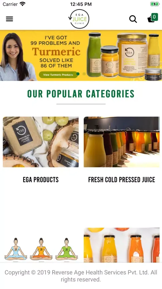 Capturas de tela do Ega Juice Clinic