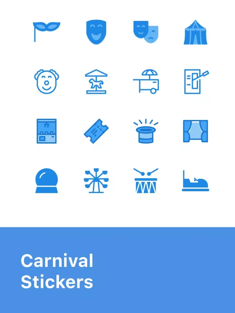 Capturas de tela do Blue Carnival Stickers iPad 