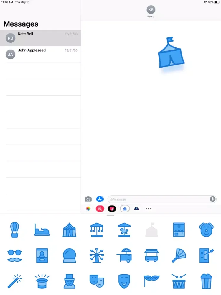 Capturas de tela do Blue Carnival Stickers iPad 