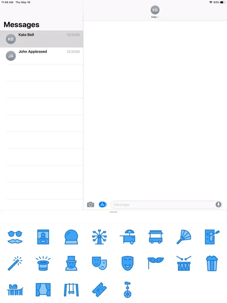 Capturas de tela do Blue Carnival Stickers iPad 
