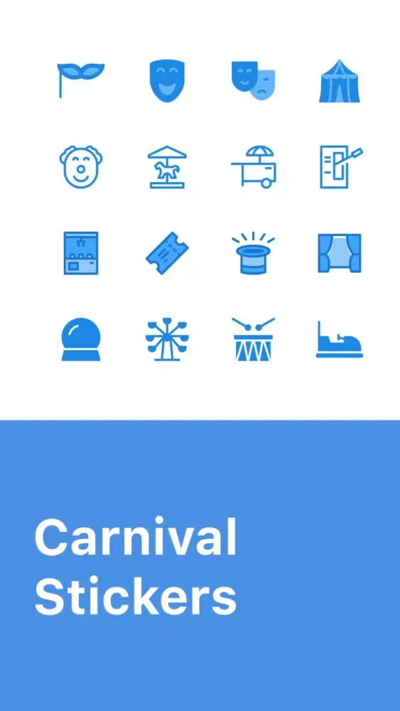 Capturas de tela do Blue Carnival Stickers