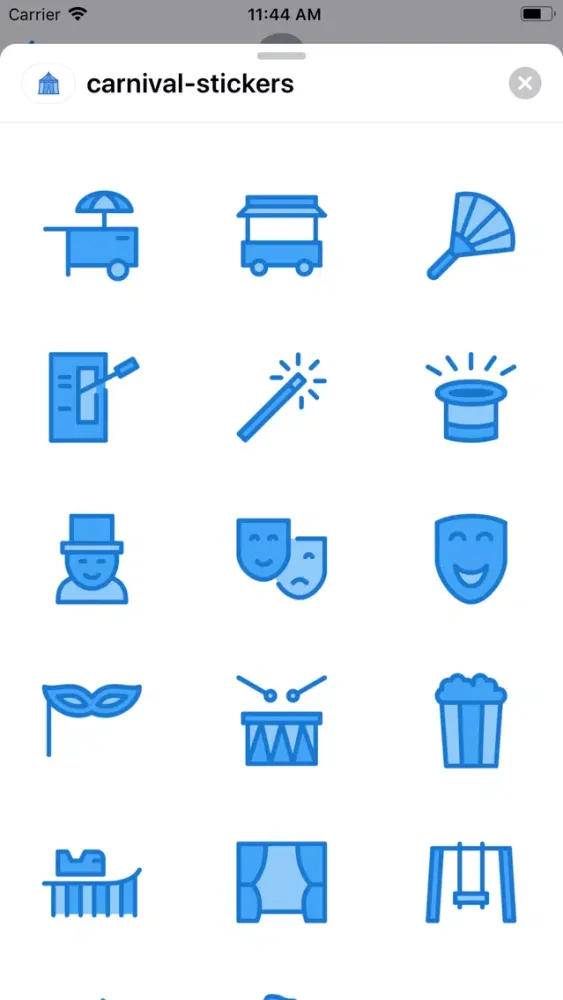 Capturas de tela do Blue Carnival Stickers