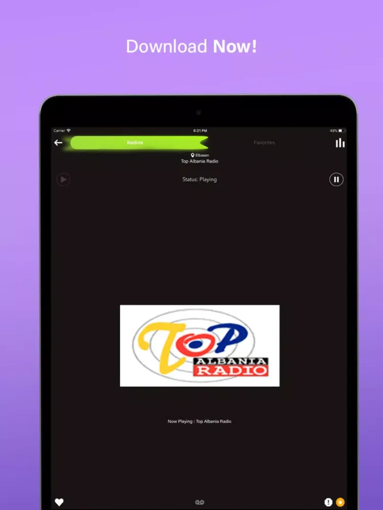 Capturas de tela do Radio Albania FM iPad 