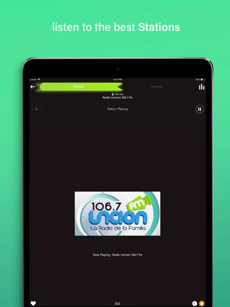 Capturas de pantalla de Radio Costa Rica FM AM iPad 