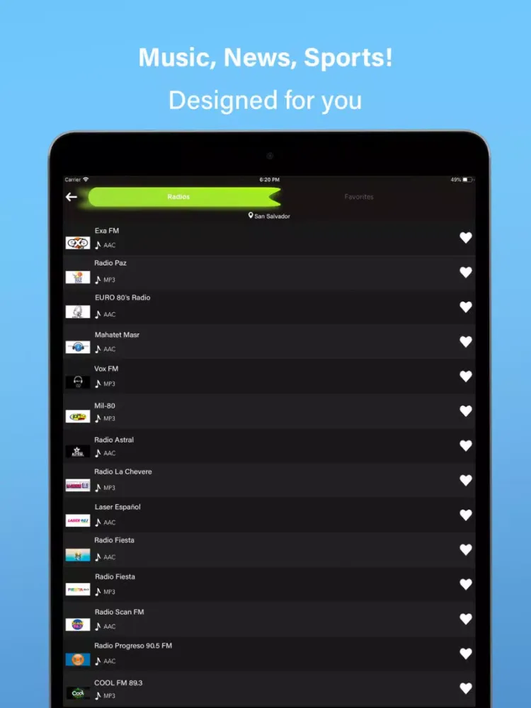 Capturas de pantalla de Radio El Salvador FM iPad 