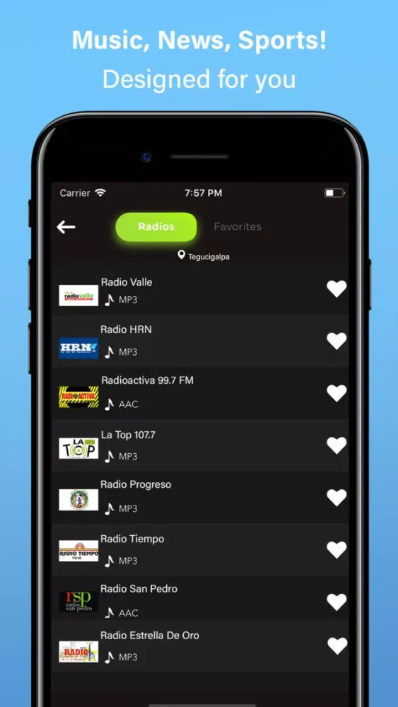 Captures d'écran de Radio Honduras FM AM