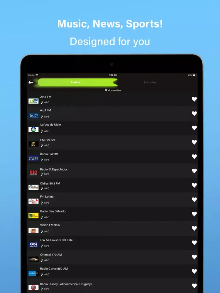 Radio Uruguay FM Online iPad 应用截图