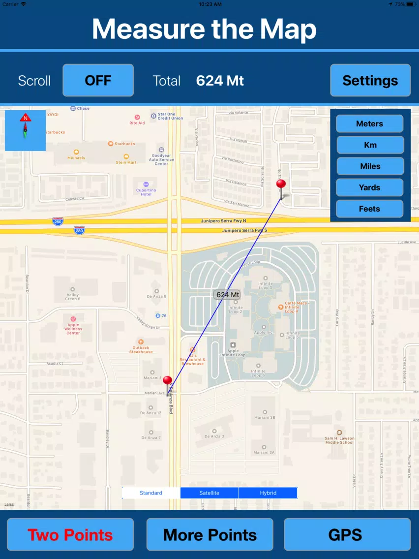 Measure Distance & Area on Map iPad  স্ক্রিনশট