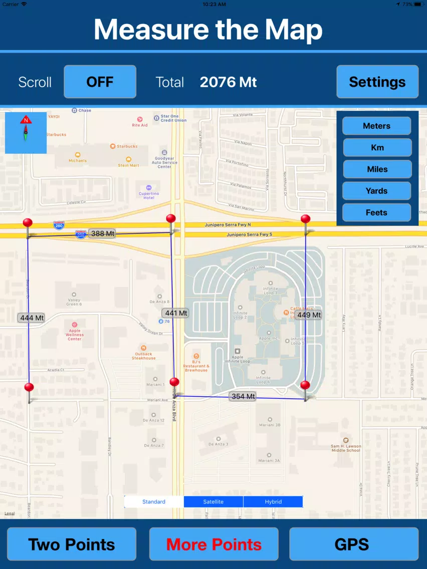 Measure Distance & Area on Map iPad  স্ক্রিনশট