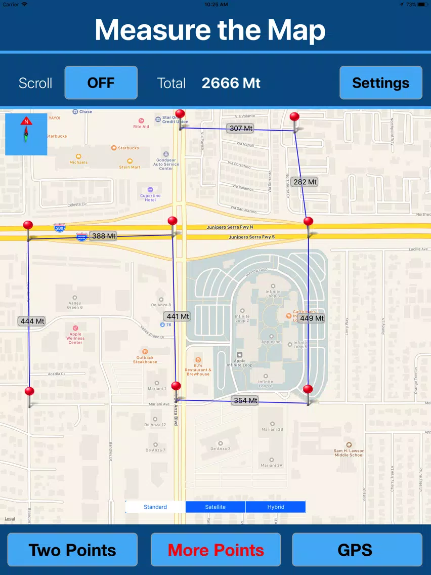 Measure Distance & Area on Map iPad  স্ক্রিনশট