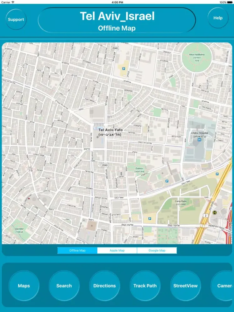 Tel Aviv Israel Offline City Maps Navigation iPad 应用截图