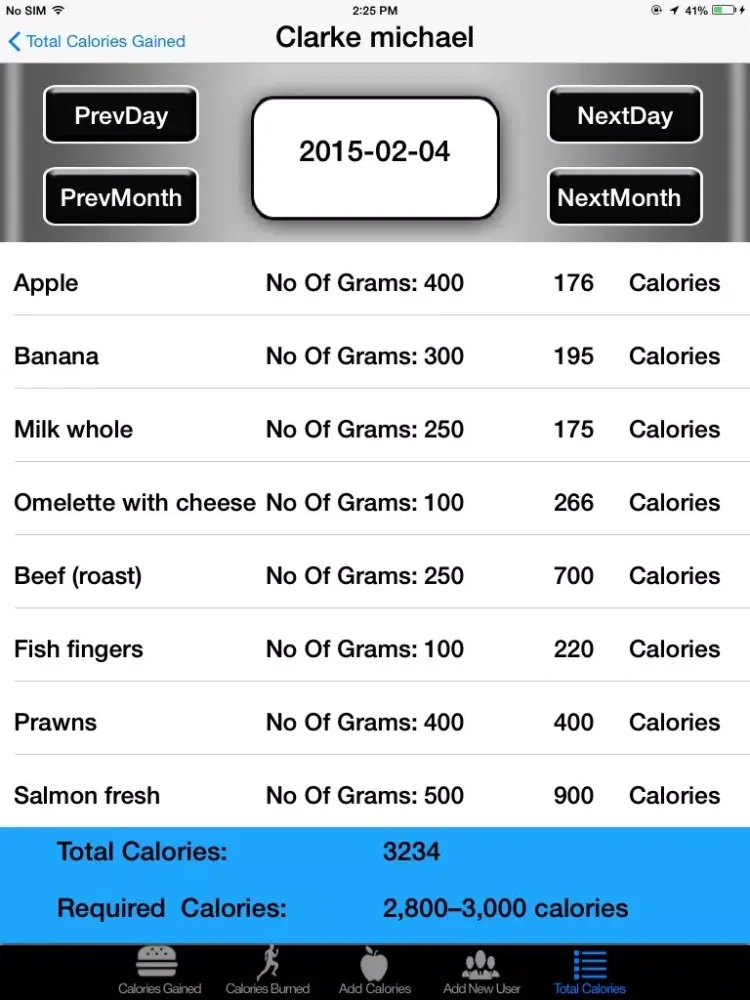 Zrzuty ekranu Calorie counter & Diet tracker with calories gain and burn list iPad 
