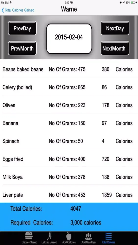 Zrzuty ekranu Calorie counter & Diet tracker with calories gain and burn list
