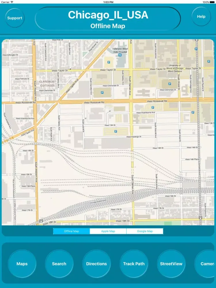 Capturas de tela do Chicago IL USA City Offline Map Navigation iPad 