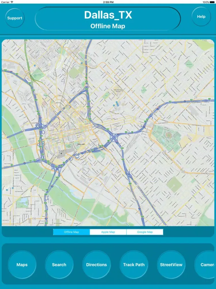 Capturas de tela do Dallas TX USA Offline City Maps Navigation iPad 