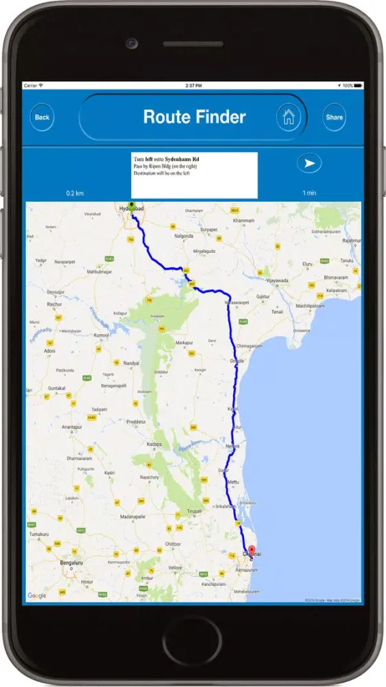 Tangkapan skrin Routes - Turn by Turn Driving Directions